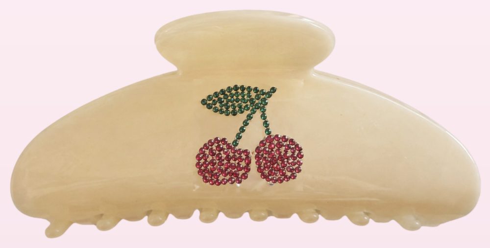 rhinestone cherry claw clip
